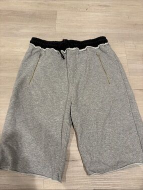 Men’s Gray Drawstring Shorts with Black Waistband